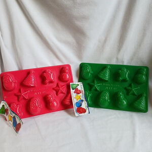 Jello Molds Set of 2 Christmas Santa Snowman